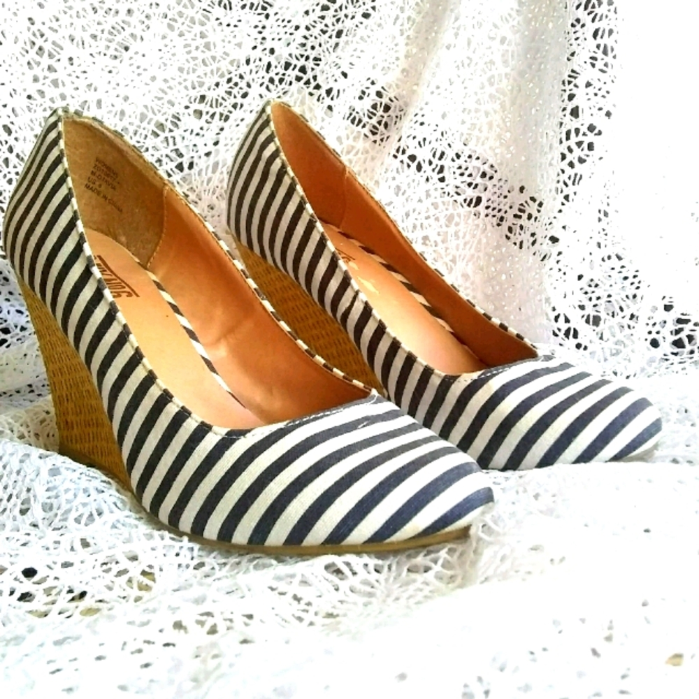 Mix No. 6 Otavia wedge striped canvas espadrilles